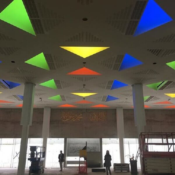 Newport Mosque - Ceiling lantern features mid-construction