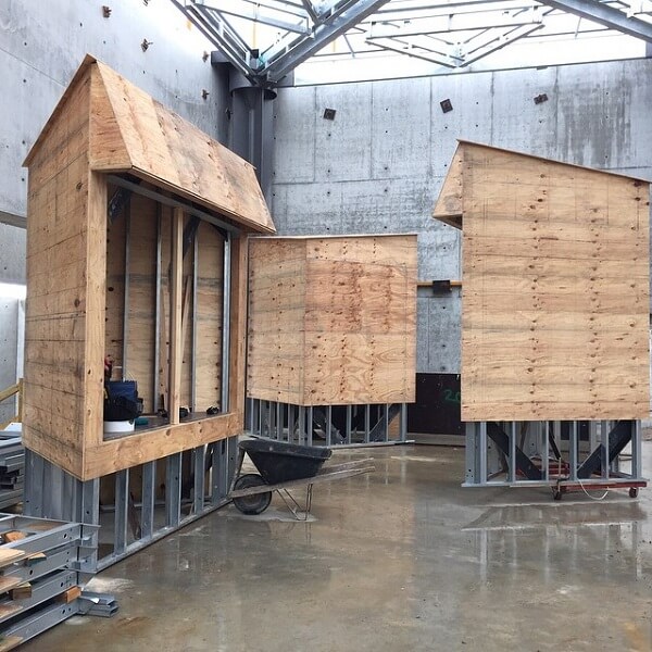 Newport Mosque roof lanterns - mid-construction