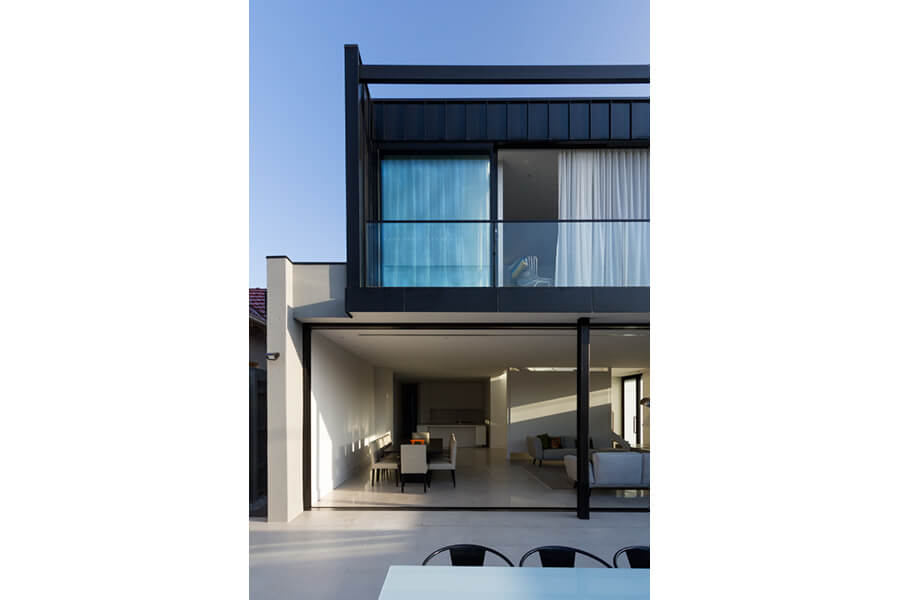 Two-Townhouses---Sliding-Doors,-View-from-Backyard