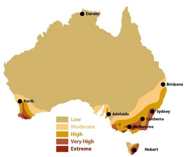 Properties in bushfire prone