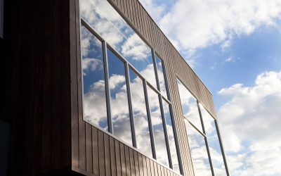 Kew House Aluminium framed energy efficient widdows from outside 400x250