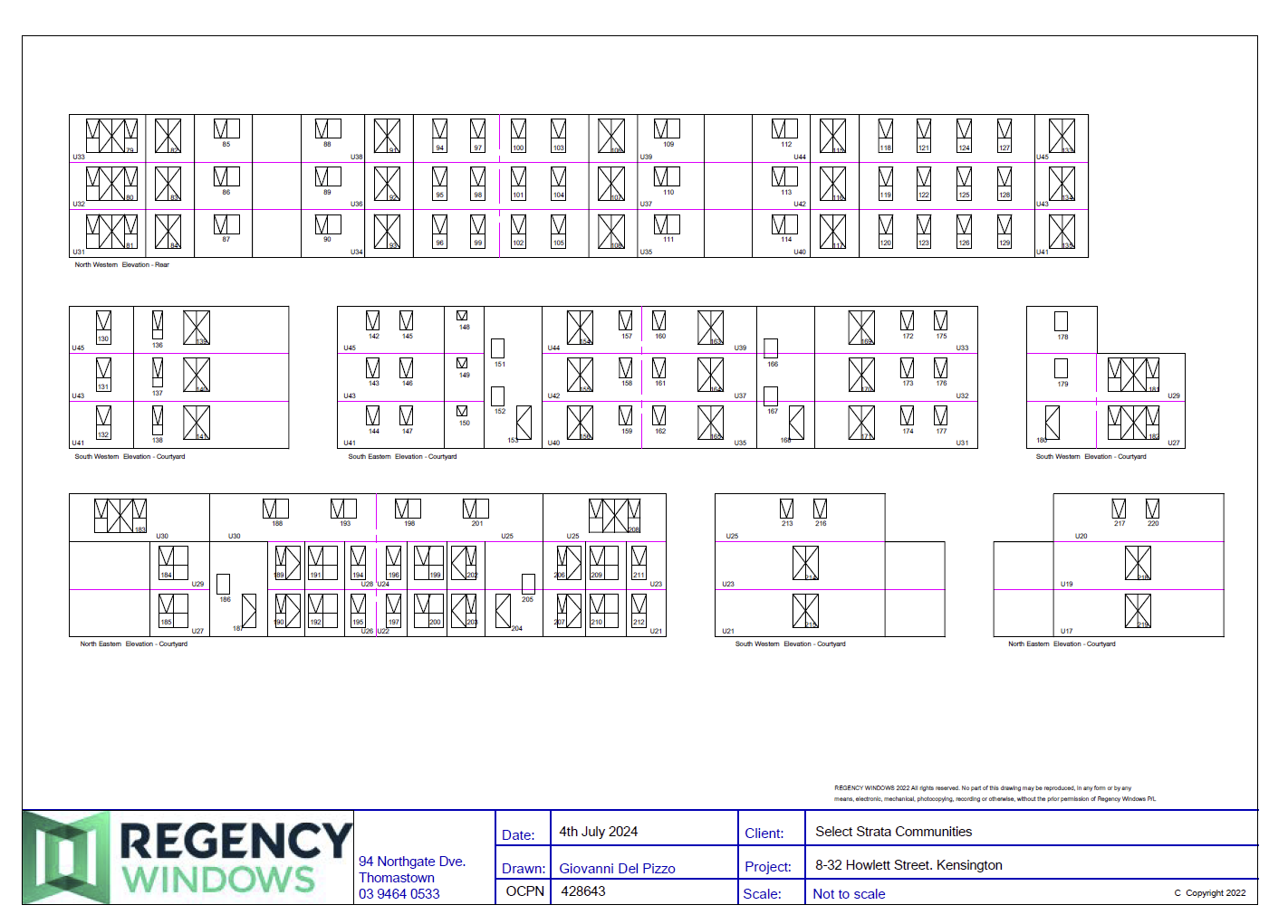 Body Corporate Window Replacement elevations example